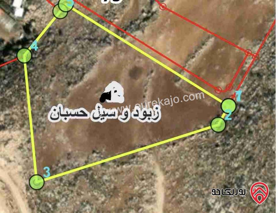 ارض مساحة 10 دونم و 842م للبيع في عمان - ناعور زبود وسيل حسبان
