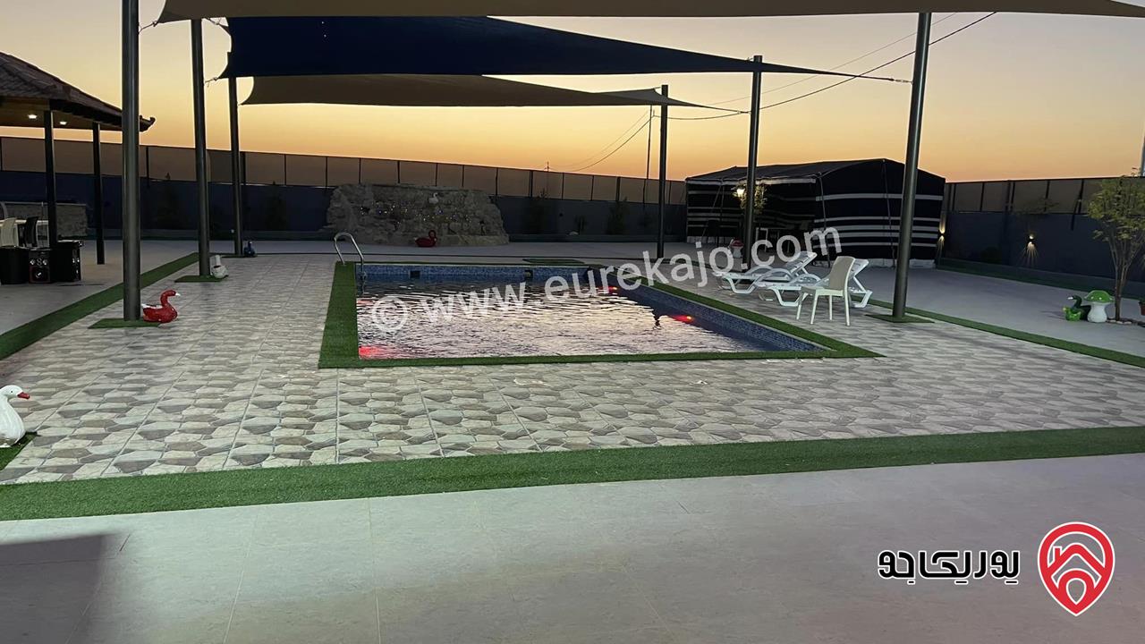 مزرعة / شاليه الجود مساحة الأرض 4500م والبناء 120م للبيع في مادبا - منطقة المشقر