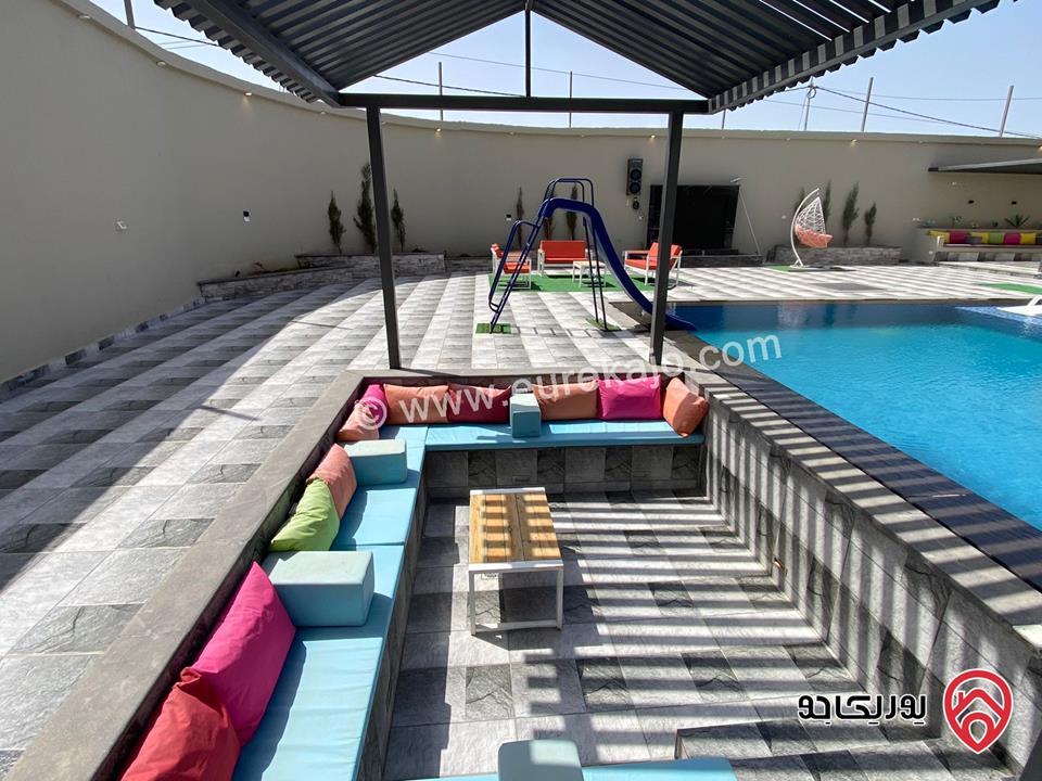 جولة ثلاثية الابعاد -   شاليه فيلا مياس للايجار اليومي في البحر الميت - البحيرة