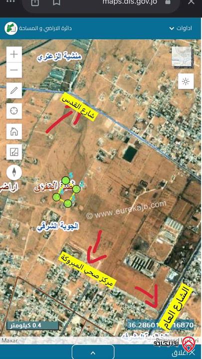 قطعة ارض مساحة 13 دونم و 472م للبيع في المفرق - منطقة الخالدية