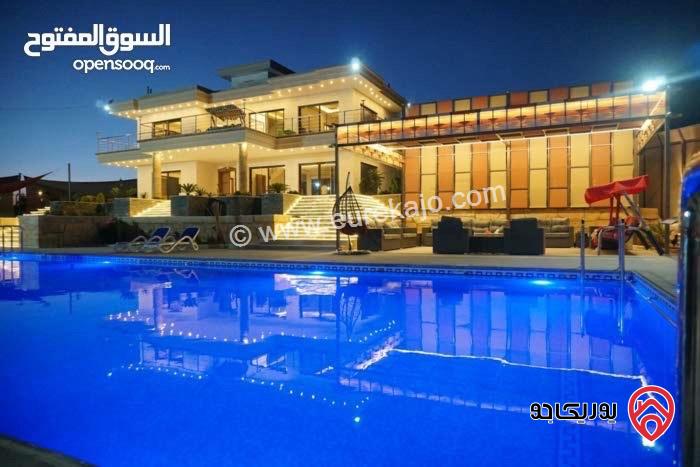 مزرعة وشاليه مساحة الأرض 4 دونم والبناء 500م للبيع في الزرقاء الكمشة قضاء بيرين