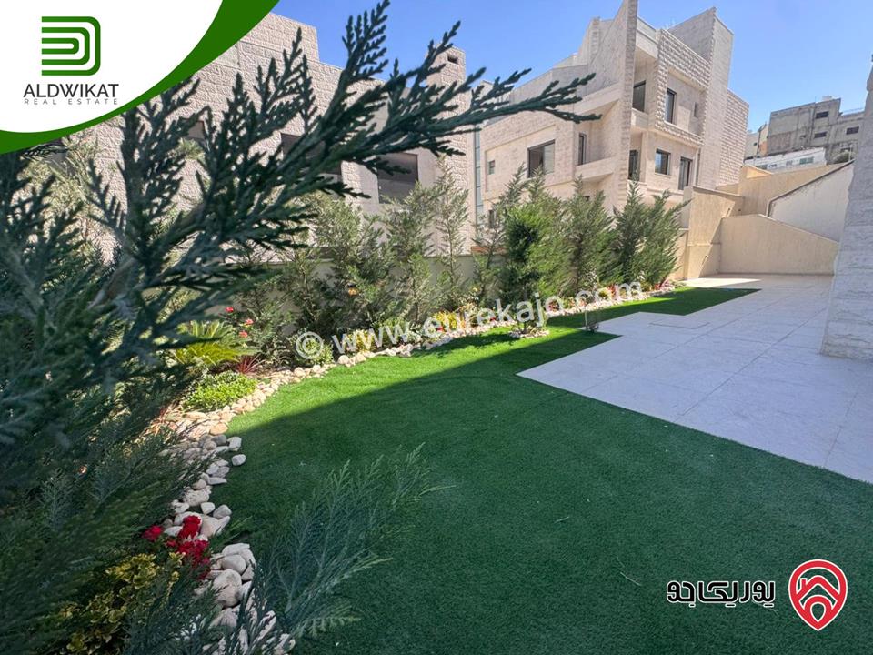 شقة شبه ارضي للبيع في عمان - عبدون مساحة البناء 120م والحديقة 160 م موقع مميز