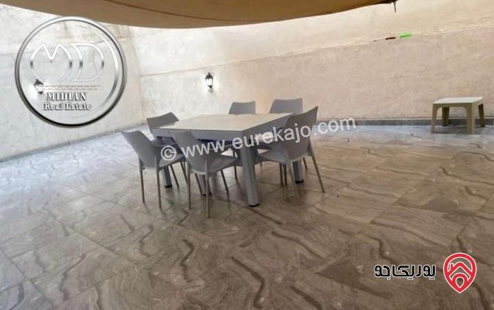 شقة شبه ارضي مفروشة للايجار في عمان - الصويفية مساحة 180م مع ترس 120م تشطيبات و فرش سوبر ديلوكس