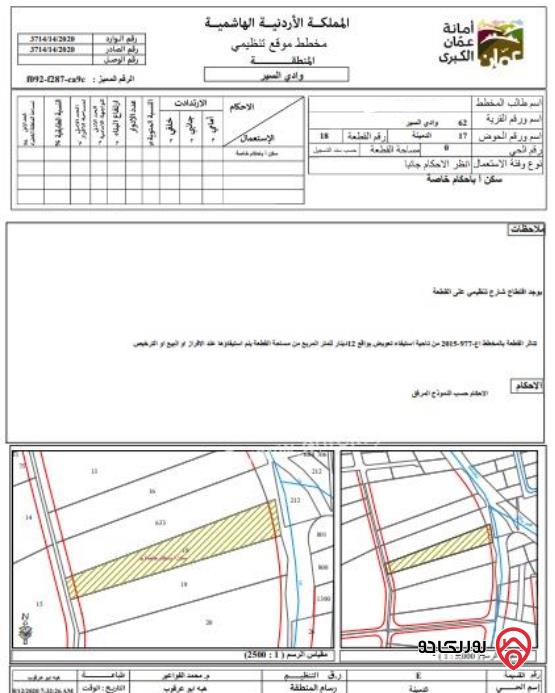 أرض مساحة 5300م للبيع في عمان - الدمينة