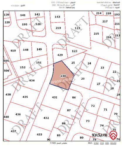 أرض مساحة 1700م للبيع في عمان - مرج الحمام طريق المطار