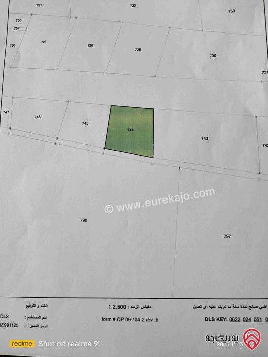 قطعة ارض مساحة 7 دونم و 131م للبيع في معان - الحسينية