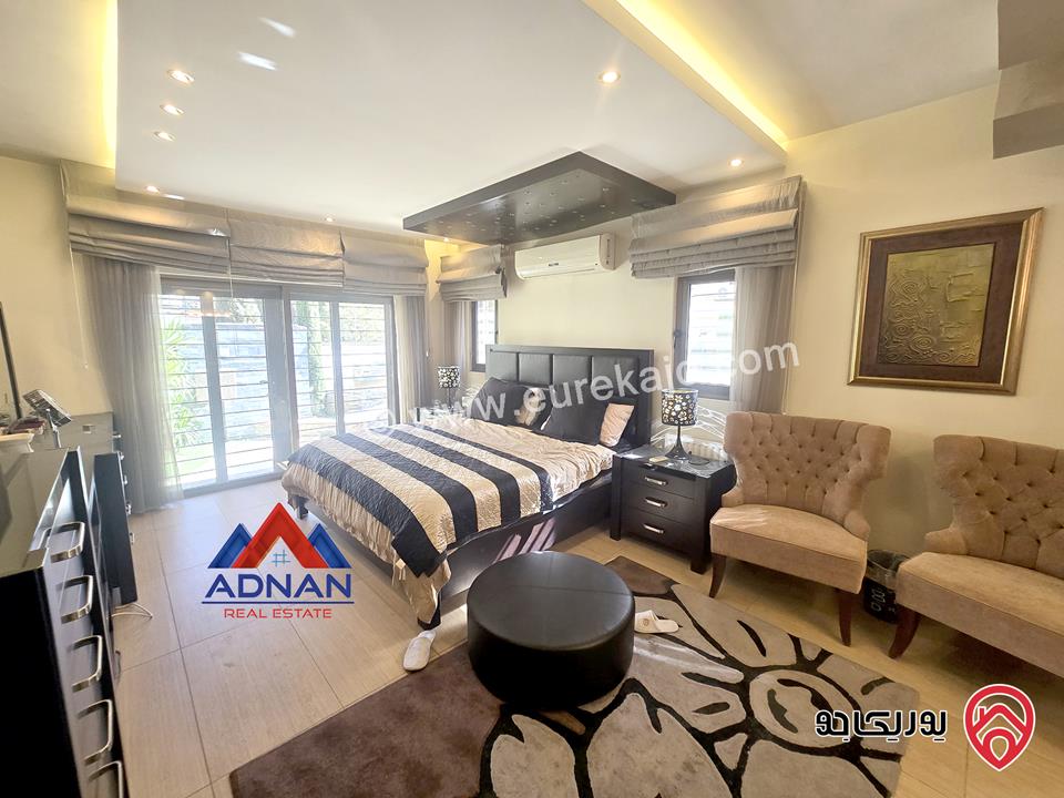 شقة أرضية مفروشة فخمة مساحة 230م مع حديقة 350م و كراج و مدخل خاص للإيجار في عمان - الرابية