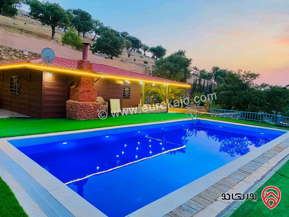 مزرعة مع بيت ريفي مع مسبح مساحة الأرض 3500م والبناء 70م للبيع في الزرقاء - العالوك
