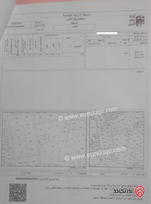 أرض مساحة 1 دونم و 18م للبيع في عمان - ماركا المرقب