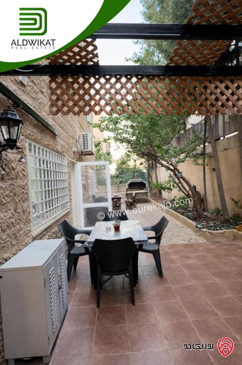 شقة شبه ارضي مفروشه للايجار في عمان - عبدون مساحة داخليه 186م والحديقة 100م موقع مميز تصلح للسفارات والهيئات الدبلوماسية