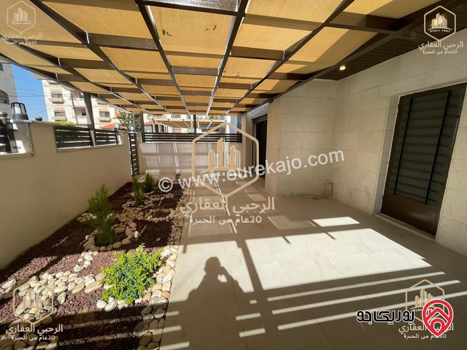 شقة ارضية جديدة مساحة 150م داخلي و 50م خارجي للايجار في عمان - الجندويل 