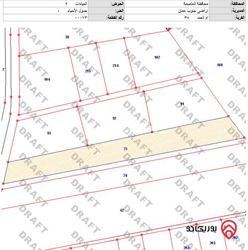 أرض مساحة 18500م للبيع في عمان - ام العمد
