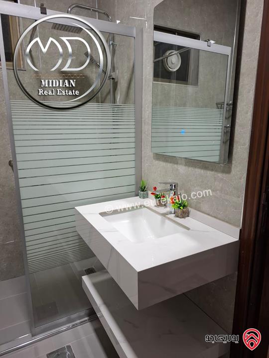 شقة شبه ارضي مفروشة للايجار في عمان - ام السماق مساحة 170م مع ترس وحديقة 150م تشطيبات سوبر ديلوكس بسعر مميز