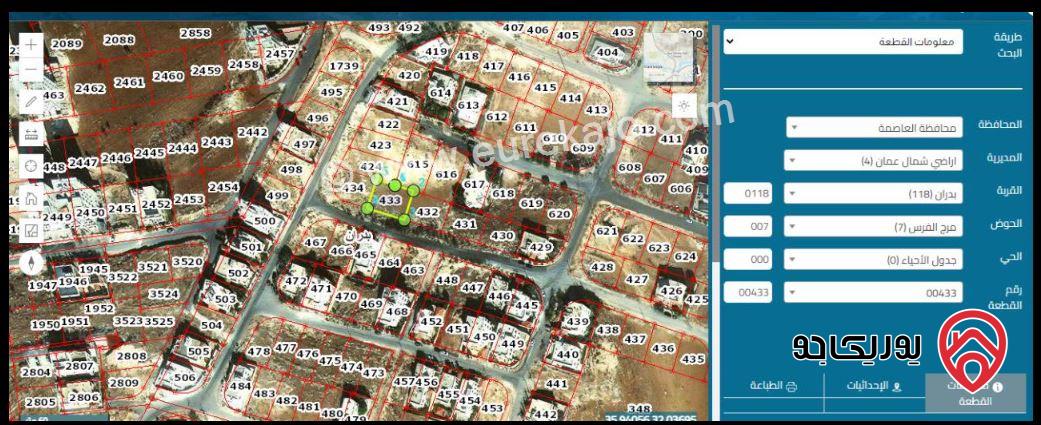 ارض مميزة مساحة 516م بسعر لقطة و سعر محروق من أراضي شمال عمان – شفا بدران - حوض مرج الفرس
