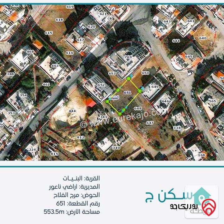 قطعة أرض تنظيم سكني ج مساحتها 553 متر مربع واصل جميع الخدمات للبيع في عمان - البنيات