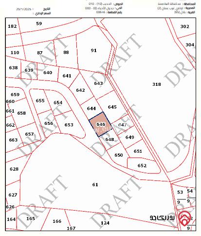 أرض مساحة 554م للبيع في عمان - بدر الجديدة