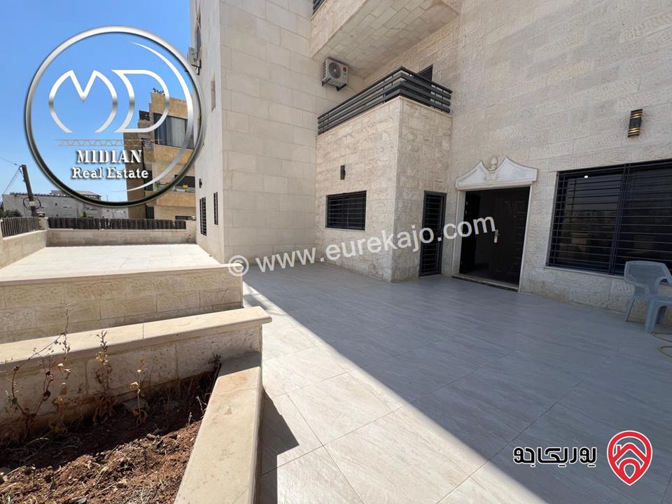 شقة شبه ارضي للبيع في عمان - ضاحية النخيل مساحة 190م مع ترس و حديقة 150م تشطيبات سوبر ديلوكس جديدة لم تسكن