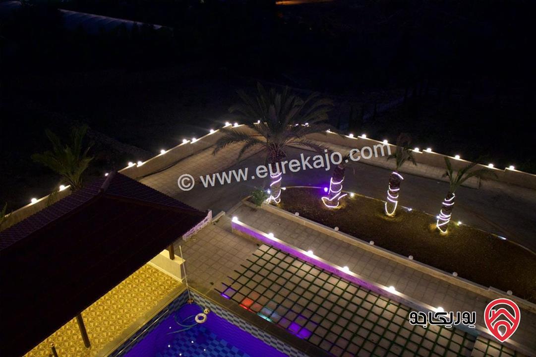 مزرعة مع فيلا مساحة الأرض 3.651 دونم والبناء 450م للبيع من أراضي شمال عمان - الكمشه