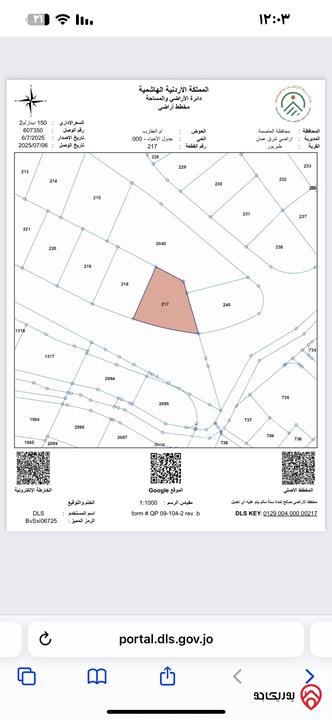 فرصة استثمارية مميزة أرض مساحة 1 دونم و 61م للبيع في عمان - طبربور
