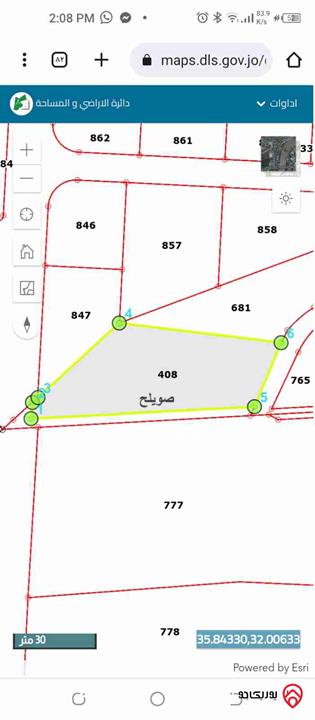 قطعة أرض مساحة 2 دونم و 110م للبيع في عمان - عرقوب خلدا
