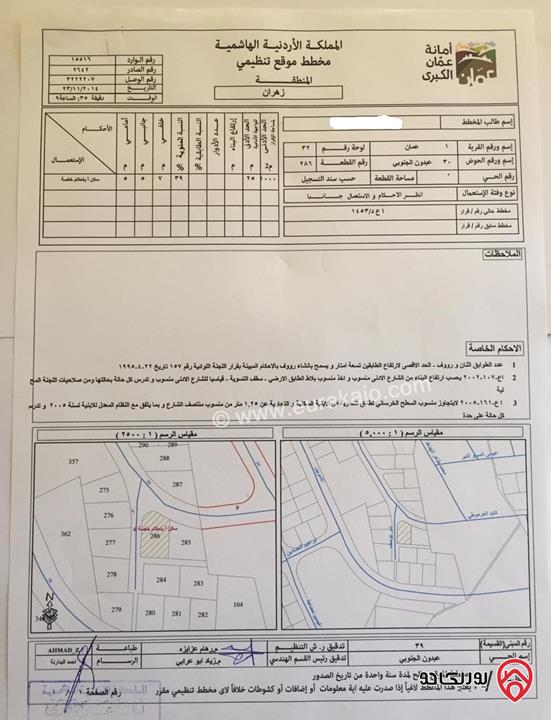أرض مساحة 1108 متر للبيع في عمان - عبدون بالقرب من السفارة الاسترالية
