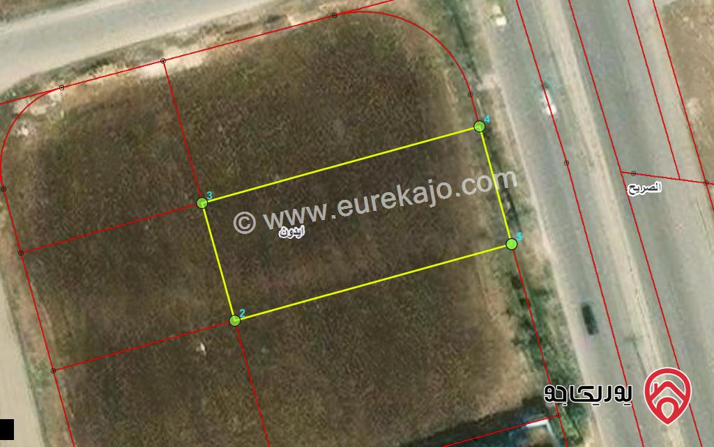 قطعة ارض تجارية مساحة 1144م للبيع في اربد على طريق اربد الحصن مباشرة 