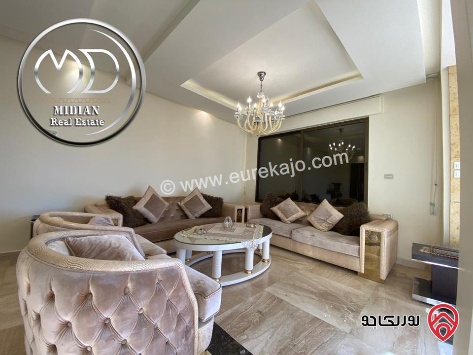 شقة مفروشة طابق أخير مع روف للايجار في عمان - خلدا - العوجانية مساحة 320م مع تراسات تشطيبات ديكورات فاخرة اطلالة جميلة