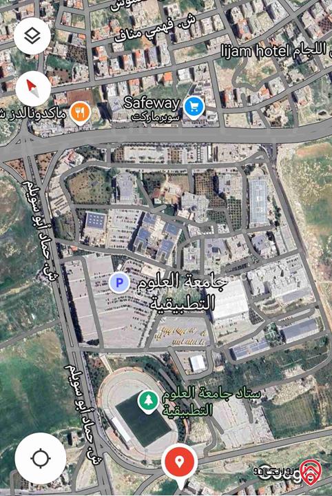 ارض تجاري محلي مساحة 1 دونم و 550م للبيع في عمان - شفابدران مقابل الجامعة التطبيقية خلف السيفوي 