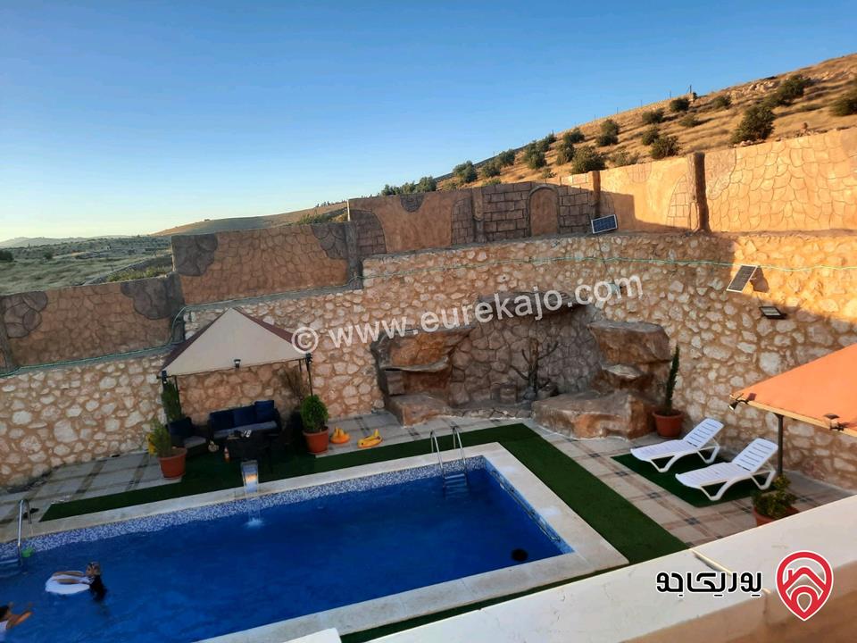 مزرعة وشاليه مساحة البناء 160م على أرض 3500م للبيع في المفرق - منطقة دحل شرق جرش  
