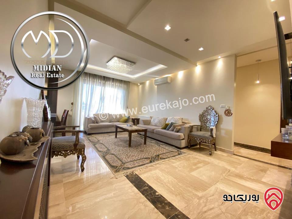 شقة مفروشة طابق أخير مع روف للايجار في عمان - خلدا - العوجانية مساحة 320م مع تراسات تشطيبات ديكورات فاخرة اطلالة جميلة