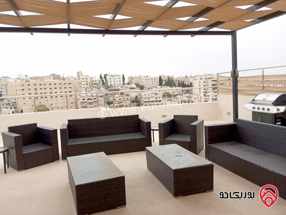 رووف واسع مساحة 110م مع تراس مطل على العبدلي للايجار مفروش في عمان - اللويبدة