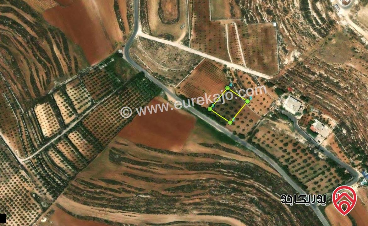 قطعه ارض للبيع من اراضي ناعور ارض مزروعة اشجار واجهة 41 م على الشارع مساحتها 1836م سعر الدونم 200 الف دينار 