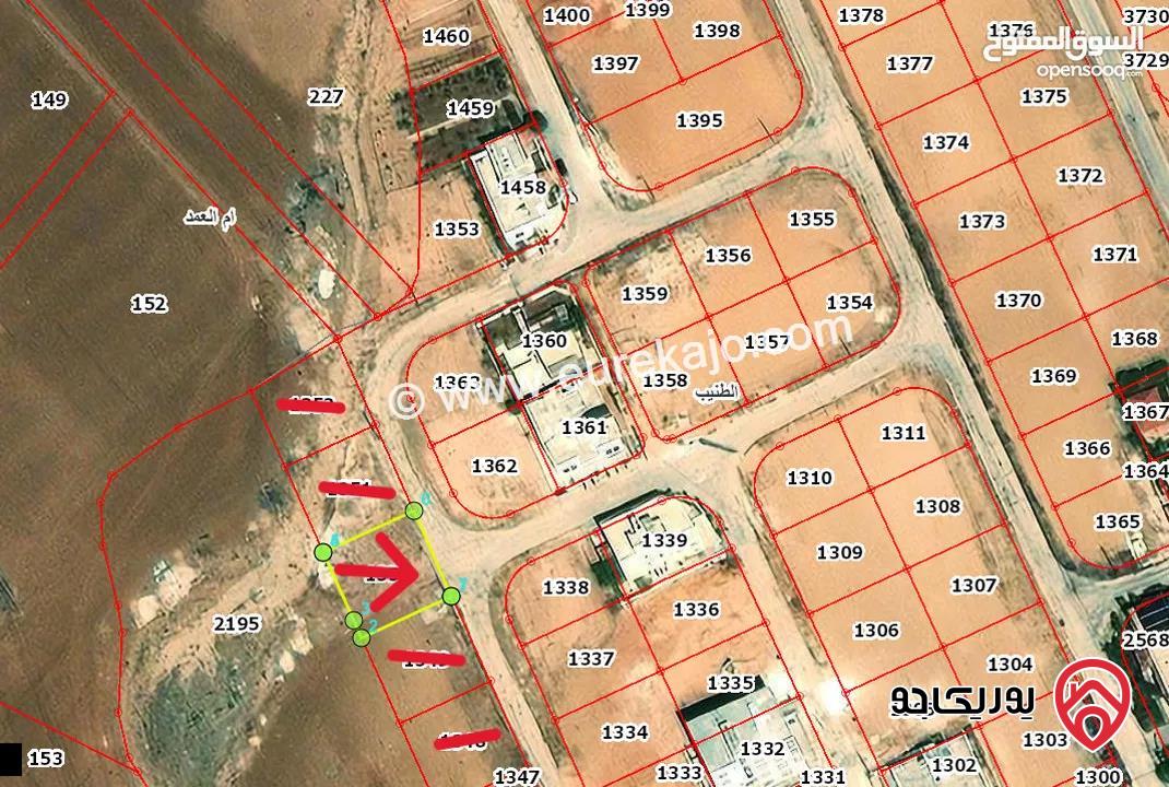 قطعة ارض مساحة 498م للبيع من أراضي جنوب عمان - الطنيب واجهة على الشارع منطقة فلل ومطلة على جامعة الاسراء
