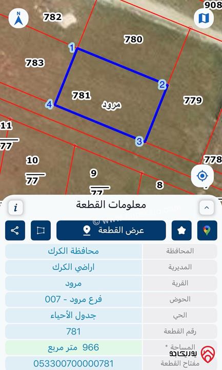 أرض مساحة 2 دونم للبيع في الكرك - على سور جامعة مؤتة الجهة الشمالية