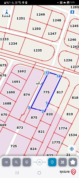 ارضيين مساحة 2500م / 3700م للبيع في عمان - منطقة الرقيم