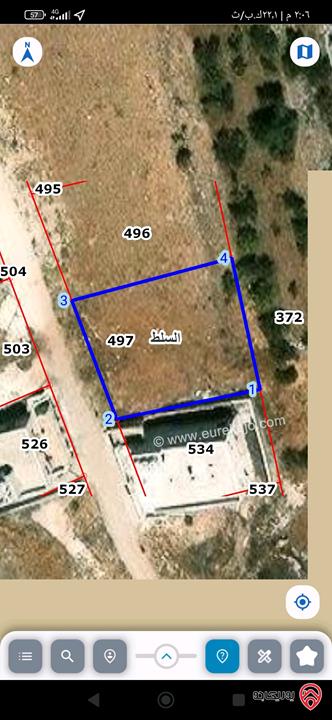 قطع أراضي بمساحات وأسعار مختلفة كما موضحة بالاعلان للبيع في السلط كافة المناطق