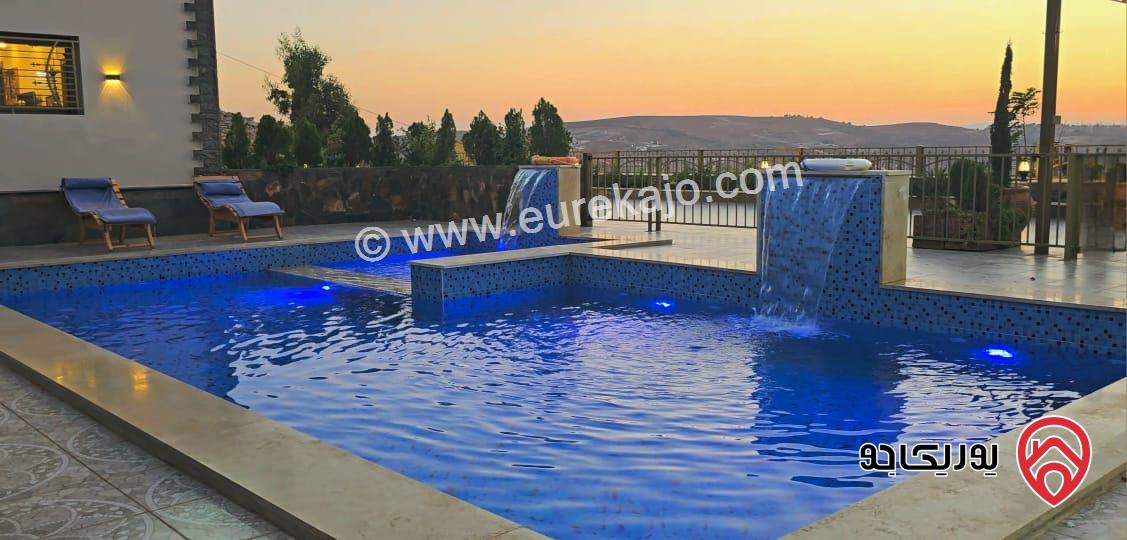 مزرعة مساحة الأرض 5 دونم و 500م مع بيت حديث 250م للبيع في جرش - المدور