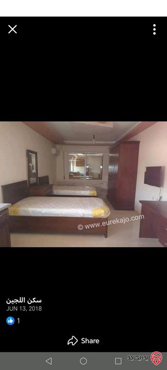 ستديو مفروش مساحة 70م  للطالبات أو الموظفات للايجار في اربد