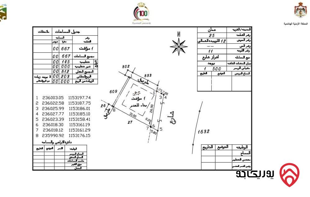 أرض تجارية بأحكام خاصة مساحة 667م للبيع في عمان - منطقة العبدلي، بالقرب من دوار الداخلية