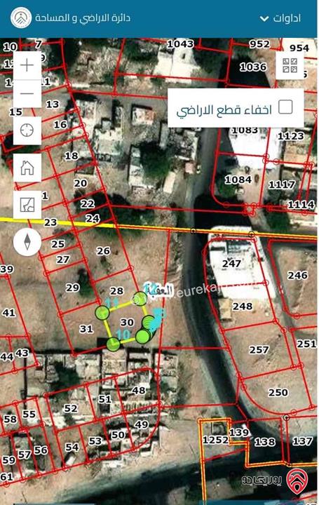 قطعة ارض تجارية مساحة 321م للبيع في العقبة المنطقة التجارية الثانية 
