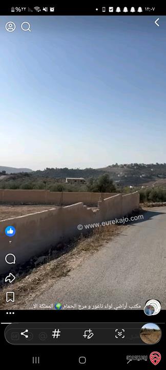 أراضي مساحة 3700م للبيع في عمان - ناعور حسبان مزروعة زيتون