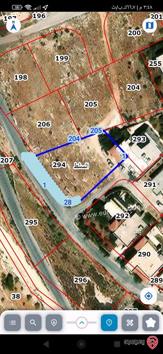 قطع أراضي بمساحات وأسعار مختلفة كما موضحة بالاعلان للبيع في السلط كافة المناطق