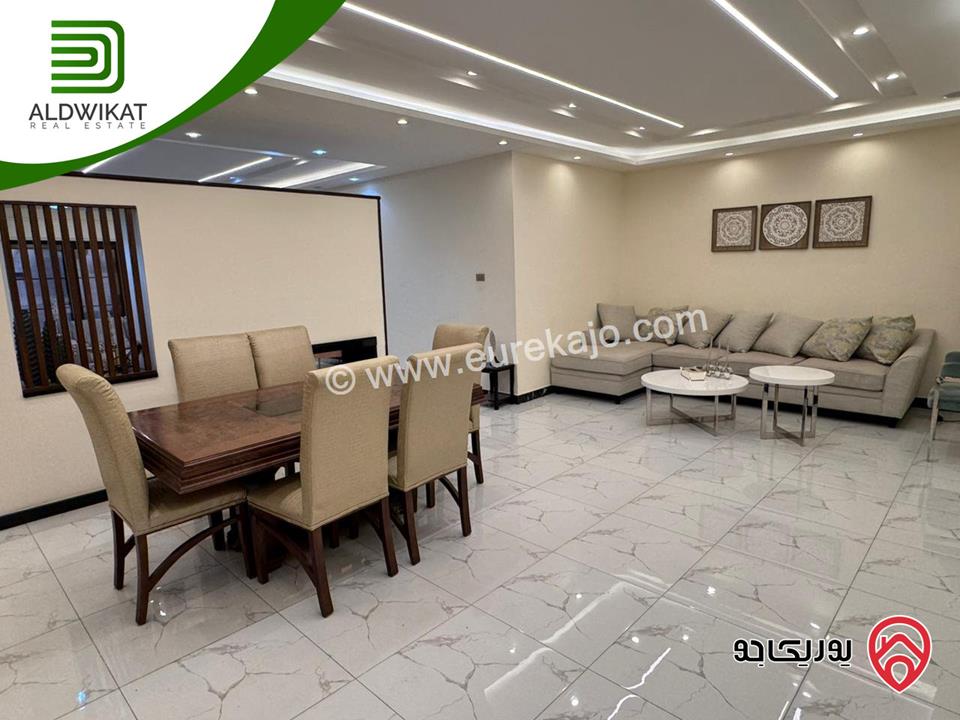 شقة شبه ارضي مفروشه للايجار في عمان - عبدون مساحة داخليه 186م والحديقة 100م موقع مميز تصلح للسفارات والهيئات الدبلوماسية