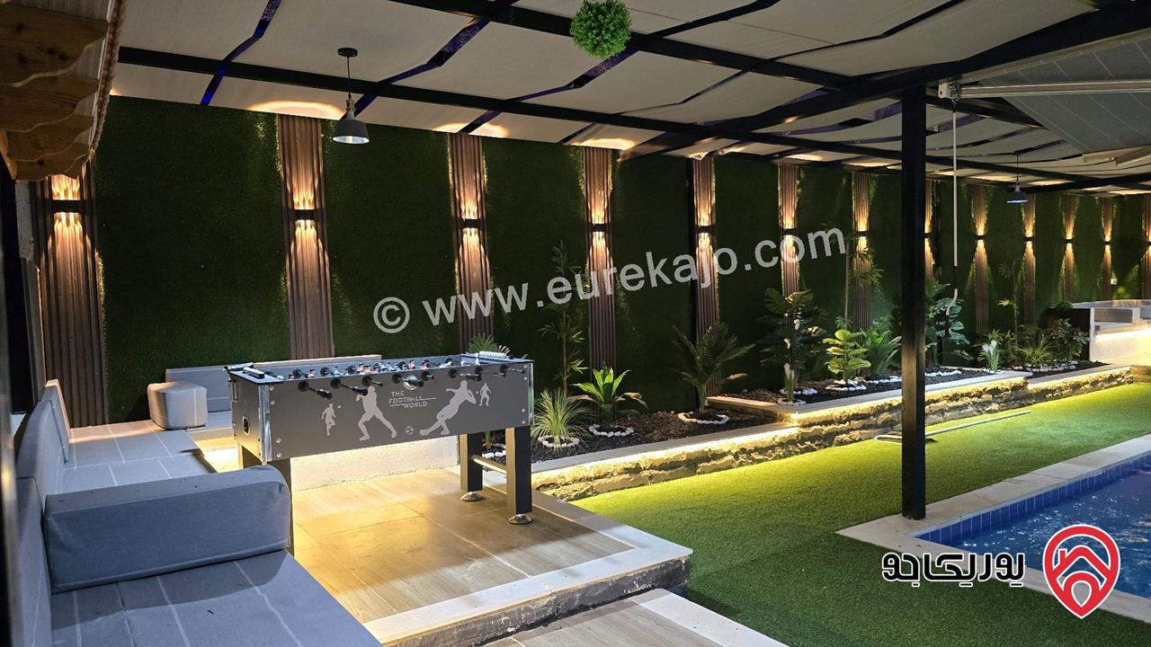 شاليه مساحة الأرض 650م والبناء 200م للبيع في البحر الميت - الروضة نزول العدسية