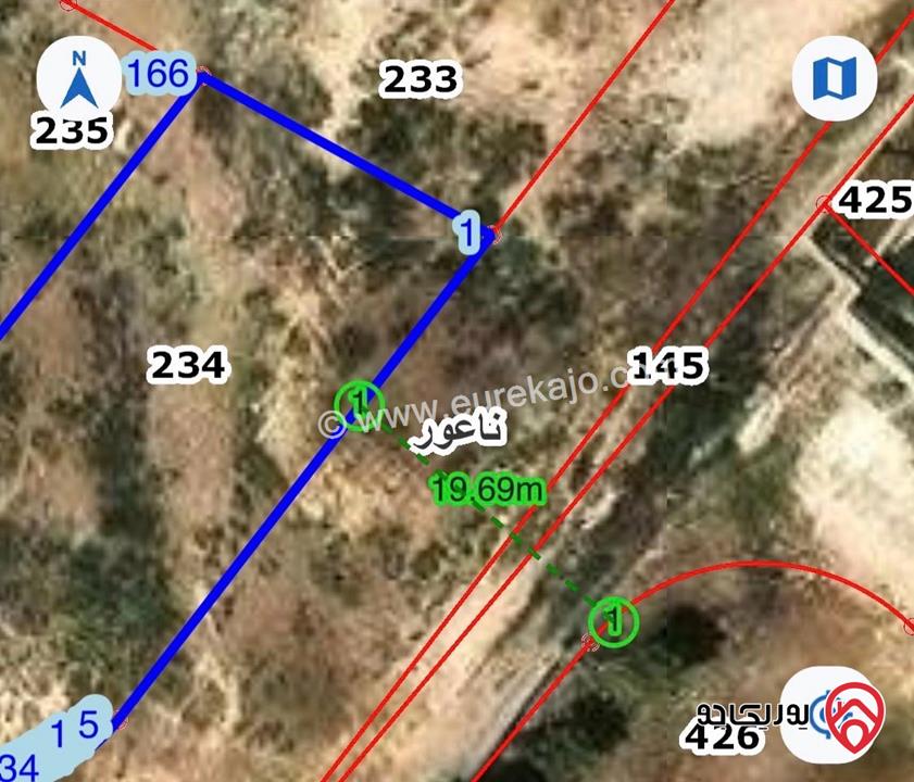 قطعة ارض مساحة 835م للبيع في عمان - ناعور شارع السلام