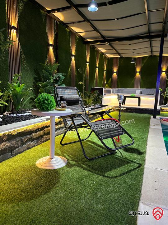 شاليه مساحة الأرض 650م والبناء 200م للبيع في البحر الميت - الروضة نزول العدسية