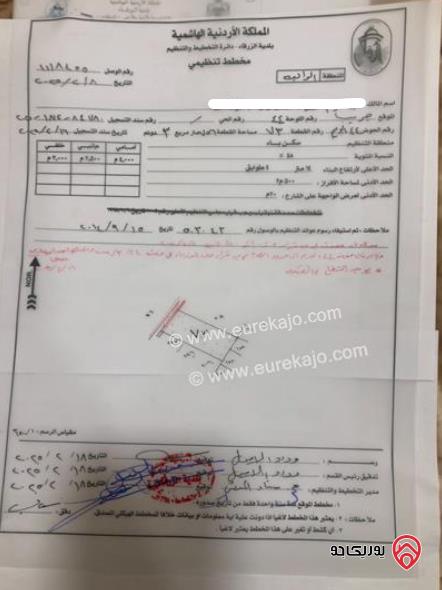 قطعة ارض مساحة 3 دونم و 756م للبيع في الزرقاء - جريبا /حوض البريم تنظيم ب كامل الخدمات منطقة مأهولة بالسكان