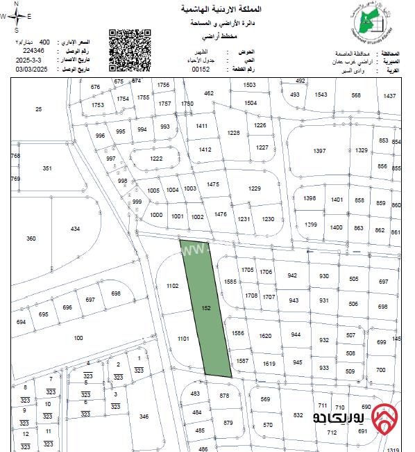 أرض مساحة 4200م للبيع في عمان - الظهير
