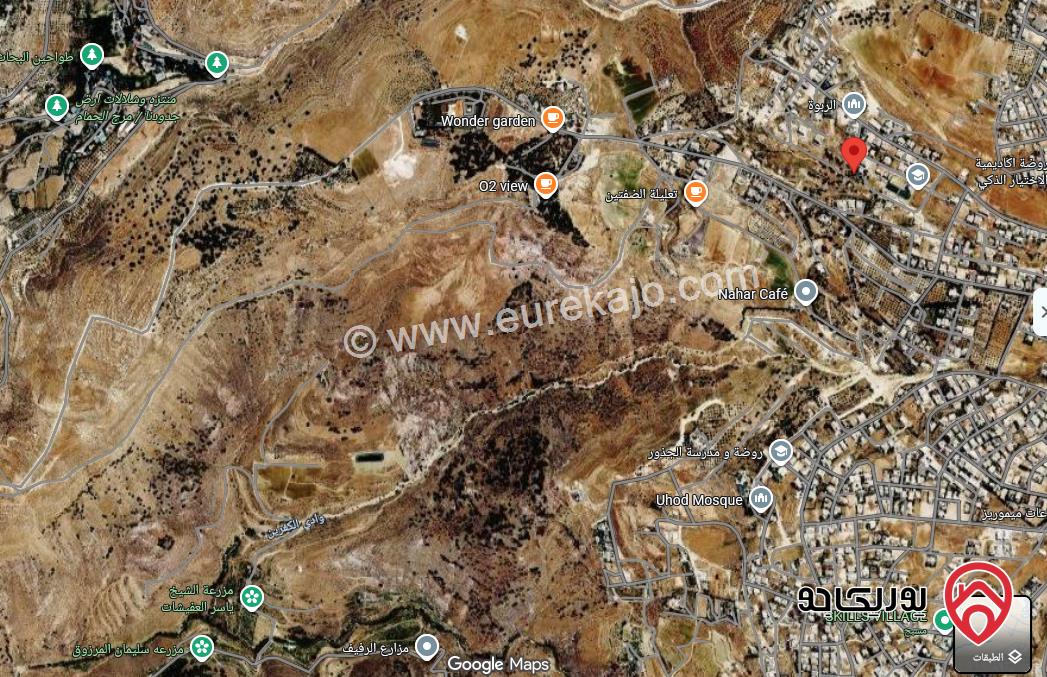 قطعة أرض مساحة 1 دونم و 251م للبيع من أراضي غرب عمان - البحاث - حوض المشبك