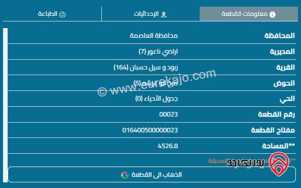 قطعة أرض مساحة 4500م للبيع في عمان - ناعور	